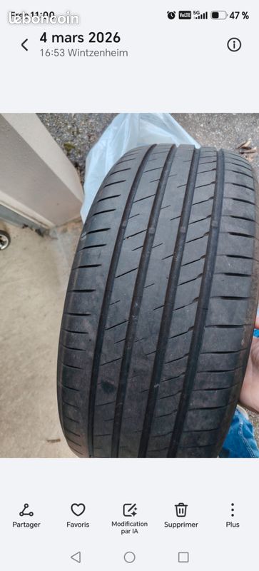 4 pneus 225/55/R18
Deux quasi neufs et deux moyen
Petit prix pour me débarrasser 
Ils étaient montés sur un BMW X1.
Prix : 80 les 4 (image 2)
