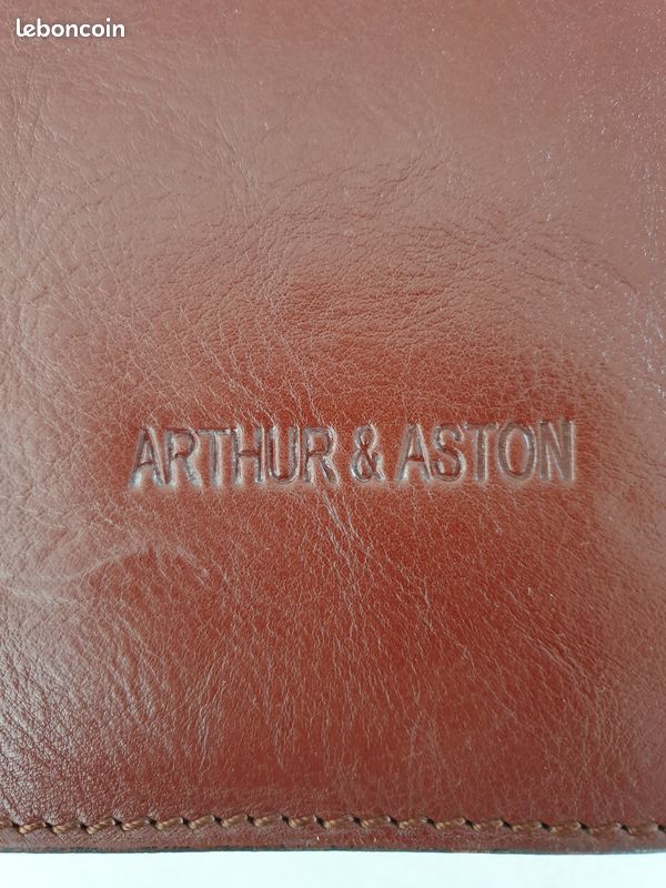 ARTHUR & ASTON Porte-documents en Cuir Marron Véritable (image 2)