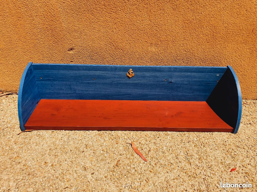 Étagère en bois chambre marin bleu mer (image 2)
