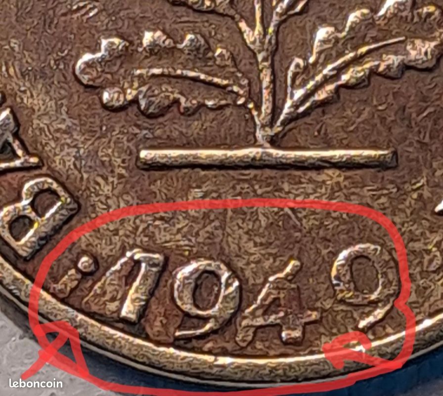 Pièce Allemande 5 Pfennig 1949 D – État Proof (plaque Polie) – Allemagne