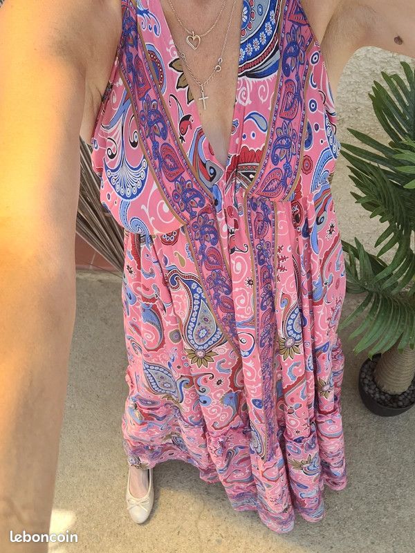 Robe longue dos nu soie (image 3)
