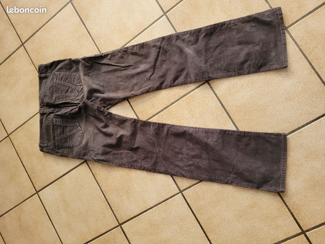 Pantalon velours gris (image 2)