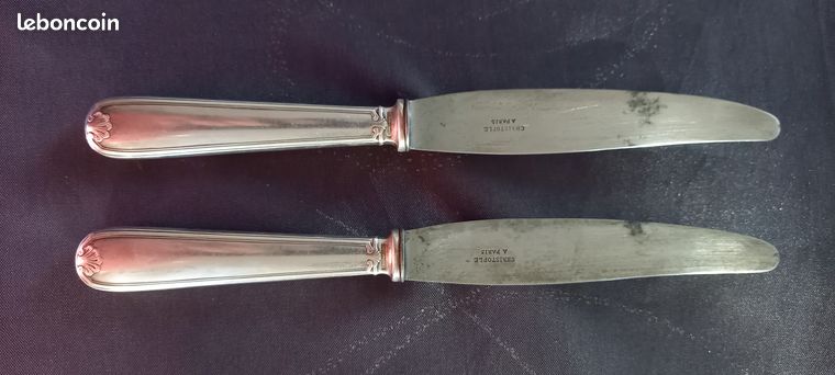 RARE GRAND COUTEAU A DECOUPER 32,7 cm CHRISTOFLE FRANCE- POMPADOUR