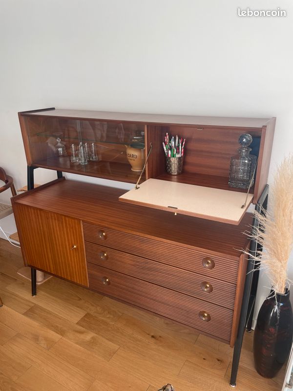 Meuble enfilade en bois années 1960 vintage scandinave (image 5)