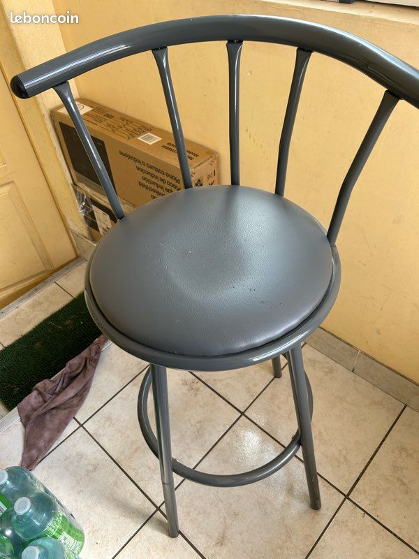 Tabouret de bar avec siège rotatif hauteur siège 75 cm (image 2)