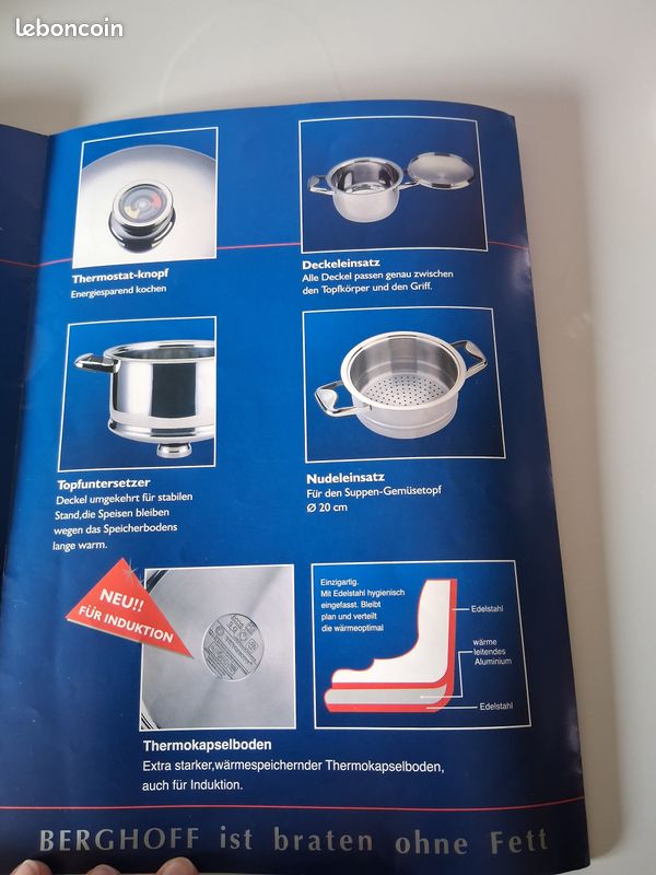 Batterie neuve de casseroles BERGHOFF 17 pièces tous feux valeur 1350 euros (image 9)