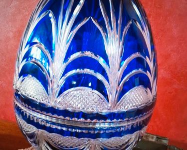 Saladier Vintage En Cristal Rouge Portieux – Années 60/70 – Neuf – Décoration Française