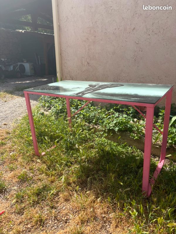Bureau plateau en verre (image 1)