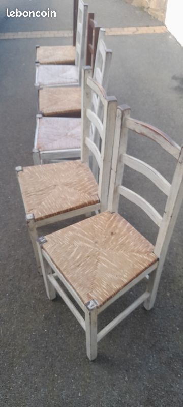 Chaise paille en bois (image 5)