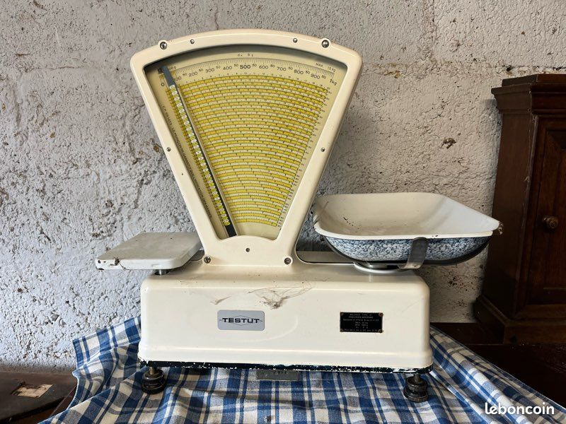 Balance De Cuisine Vintage Testut Années 70, Plastique Jaune 5kg