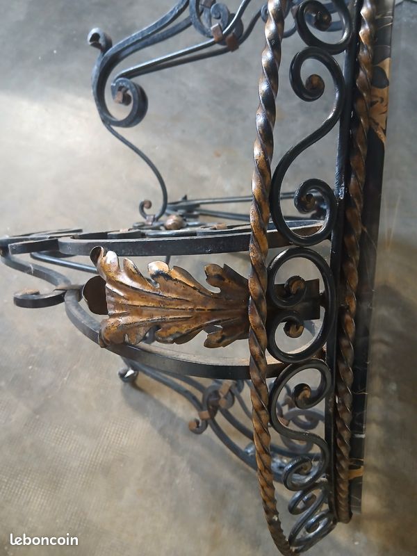 Table basse en marbre et fer forgé (image 2)