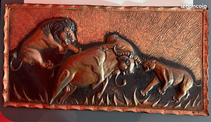 Plaque décorative en cuivre venant du Congo (image 1)