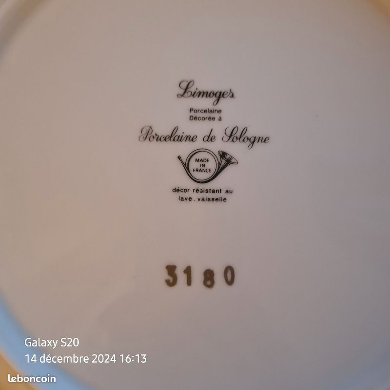 Plat creux en porcelaine de sologne (image 3)