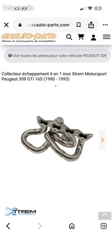 Collecteur échappement 309 gti 16 (image 2)