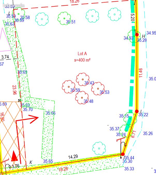 Terrain constructible centre bourg · à Héric · 78 000 €