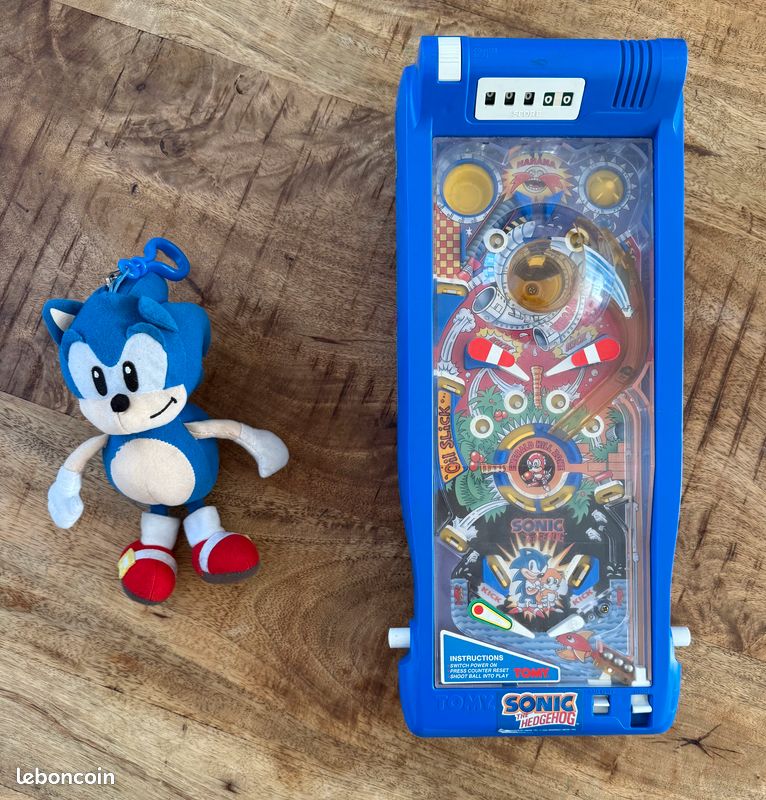 Flipper TOMY Sonic the Hedgehog vintage + peluche Sonic – 1991/1992 (image 1)