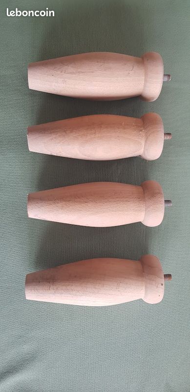 4 pieds en bois pour sommier 10  les 4 (image 3)