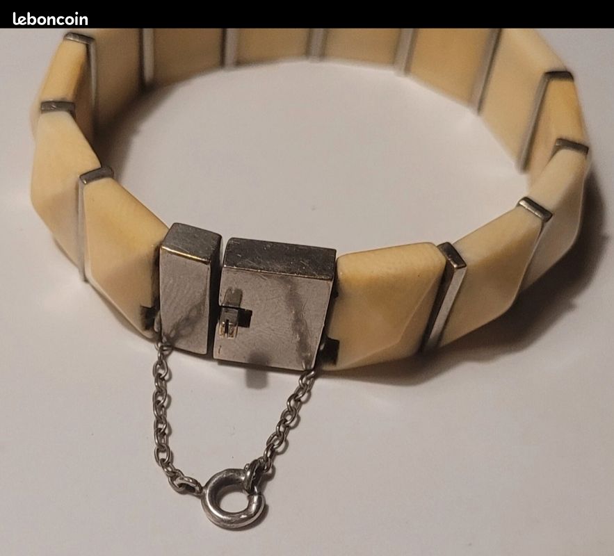 Bracelet Argent 925 Géométrique Art Déco Vintage - Ancien - Occasion