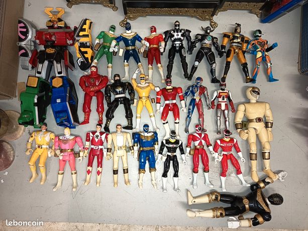 FIGURINE VINTAGE BANDAI 2001 Power Rangers Wild Force Ranger Noir 12 cm