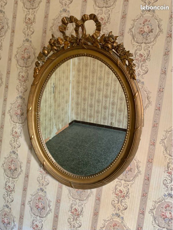 OIGUMR Lot de 3 miroirs vintage dorés - Miroirs muraux décoratifs ronds, 25,1x25,1 cm