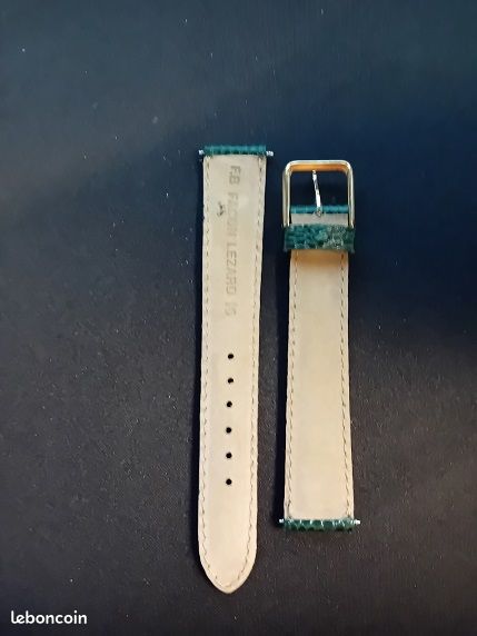 Bracelet de montre N° 32 vert lézard marque FB Taille 16 (image 4)