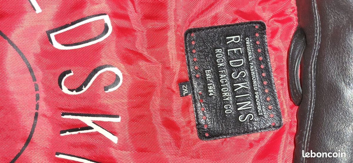 Veste Moto En Cuir D'agneau REDSKINS - Taille 2XL, Neuve Avec étiquettes