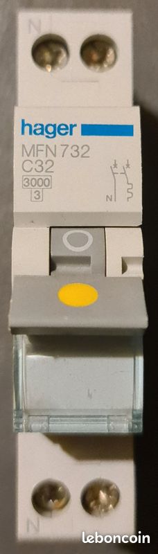 Disjoncteur phase neutre 32 ampères (image 1)