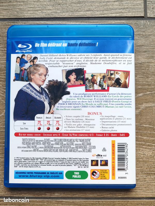 Blu-ray Madame Doubtfire (image 2)