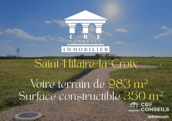 Terrain 983 m² Saint-Hilaire-la-Croix