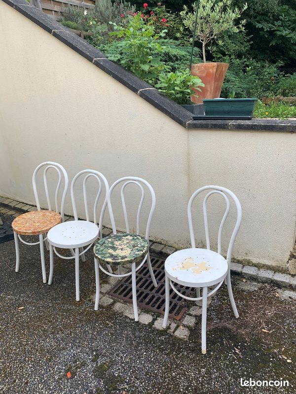 Ensemble 4 chaises de jardin acier (image 2)