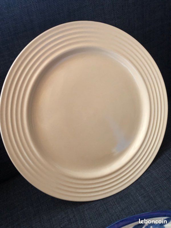 Assiette coquillage ,blanc, marron, bleu (image 5)