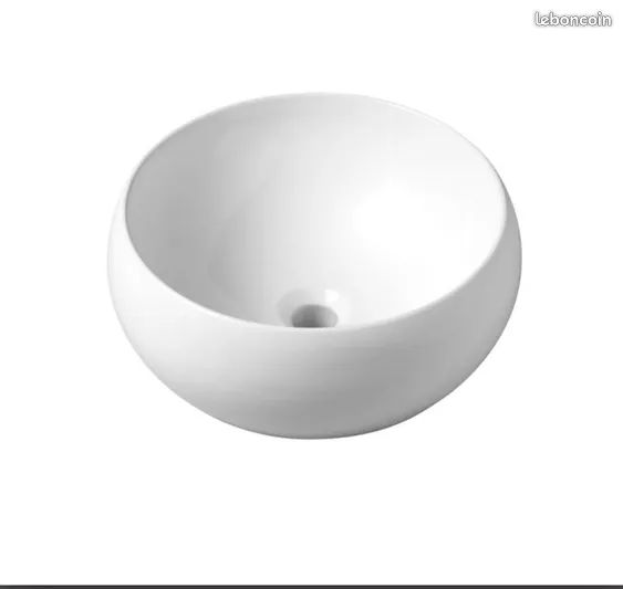 Vasque forme bol blanc 38 cm (image 2)