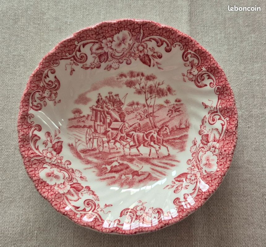 Ensemble dessert faience anglaise saladier + 8 coupelles (image 5)