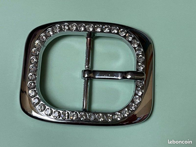ART DECO BOUCLE DE CEINTURE ANCIENNE LAITON STRASS 1930