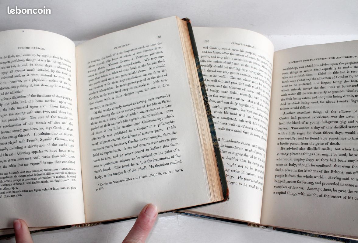 RARE EDITION ORIGINALE en ANGLAIS TOME 1 + 2 /2 JEROME CARDAN LIFE OF  GIROLAMO CARDANO OF MILAN PHYSICIAN by MORLEY 1854 - Livres