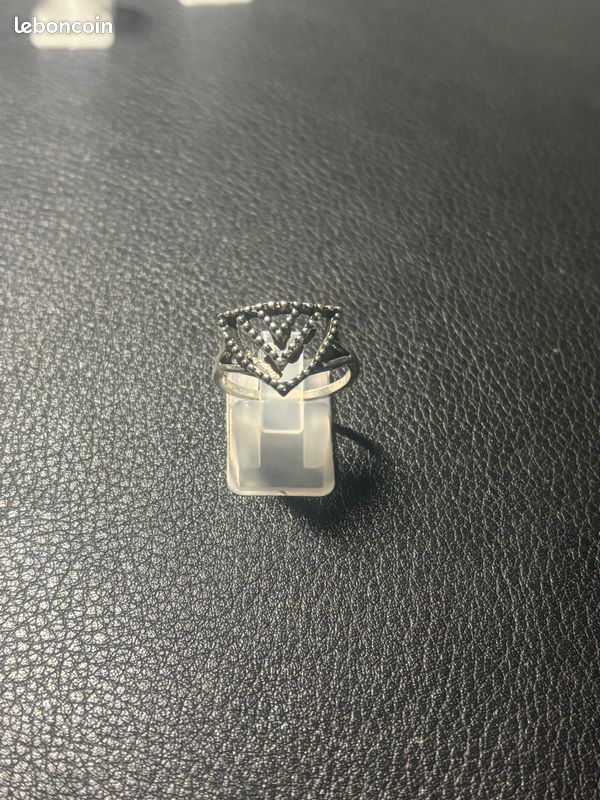 Ancienne bague couleur argent vintage taille 58 (image 1)