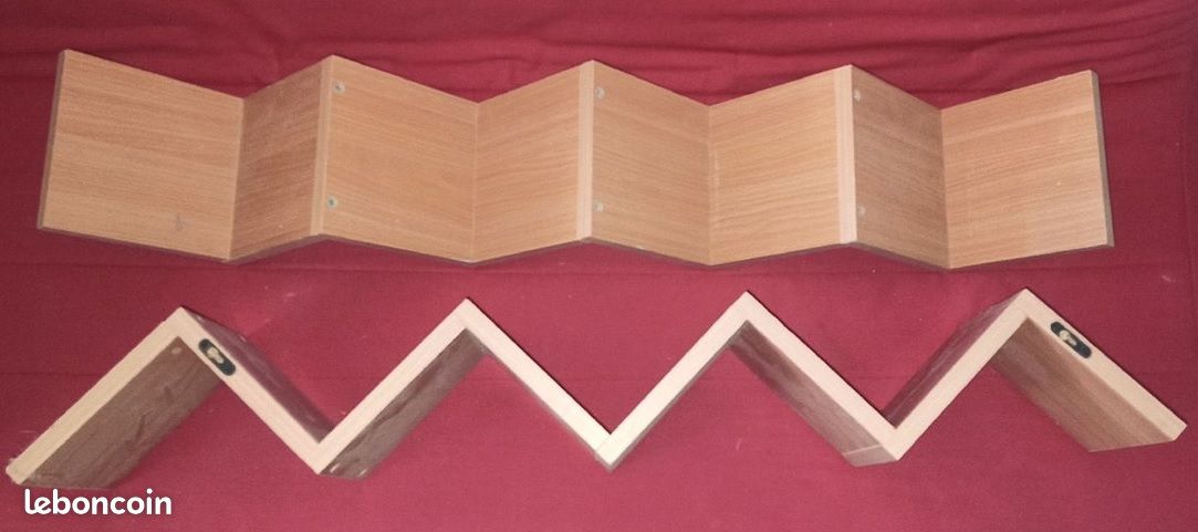 Lot de 2 étagères Zig-Zag en bois (image 1)