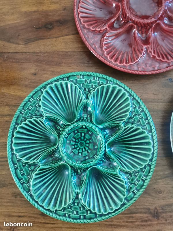 Assiette Vintage Décorative - Motif écrevisse Et Coquillage - Céramique