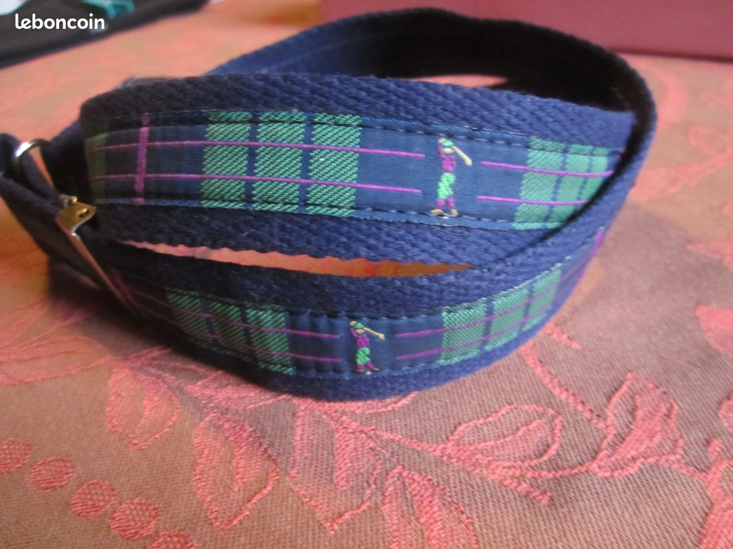 Ceinture tissu écossais et sangle brodé jouer de golf (image 5)