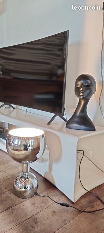 Monumentale lampe à poser métal chromé années 70 Space Age vintage (image 3)