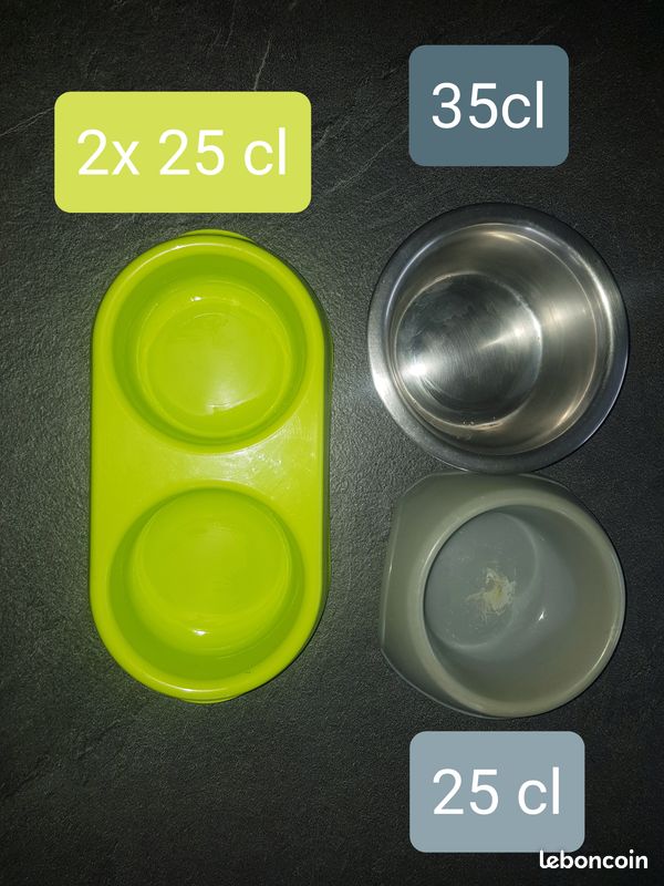 Lot de 3 gamelles pour chat ou petit chien (image 1)