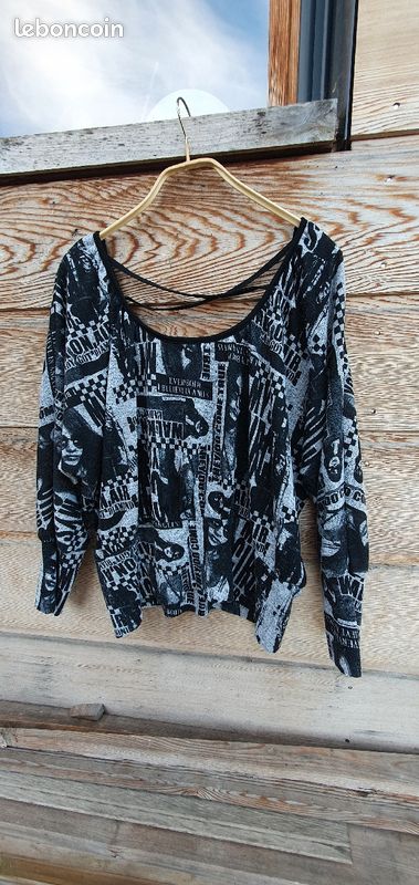 Pull léger gris noir (image 2)