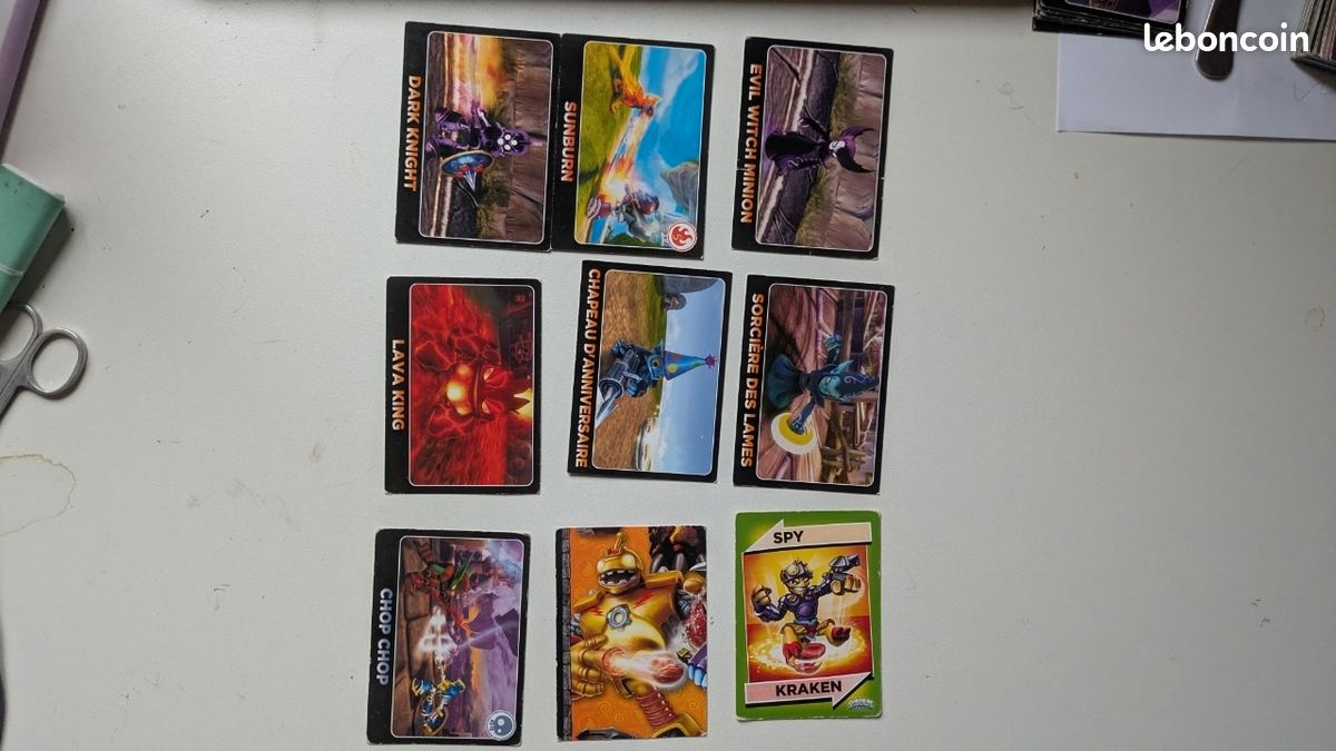 Lot De 7+ Cartes Skylanders Giants Colour Me In – Collection Jeu Complet
