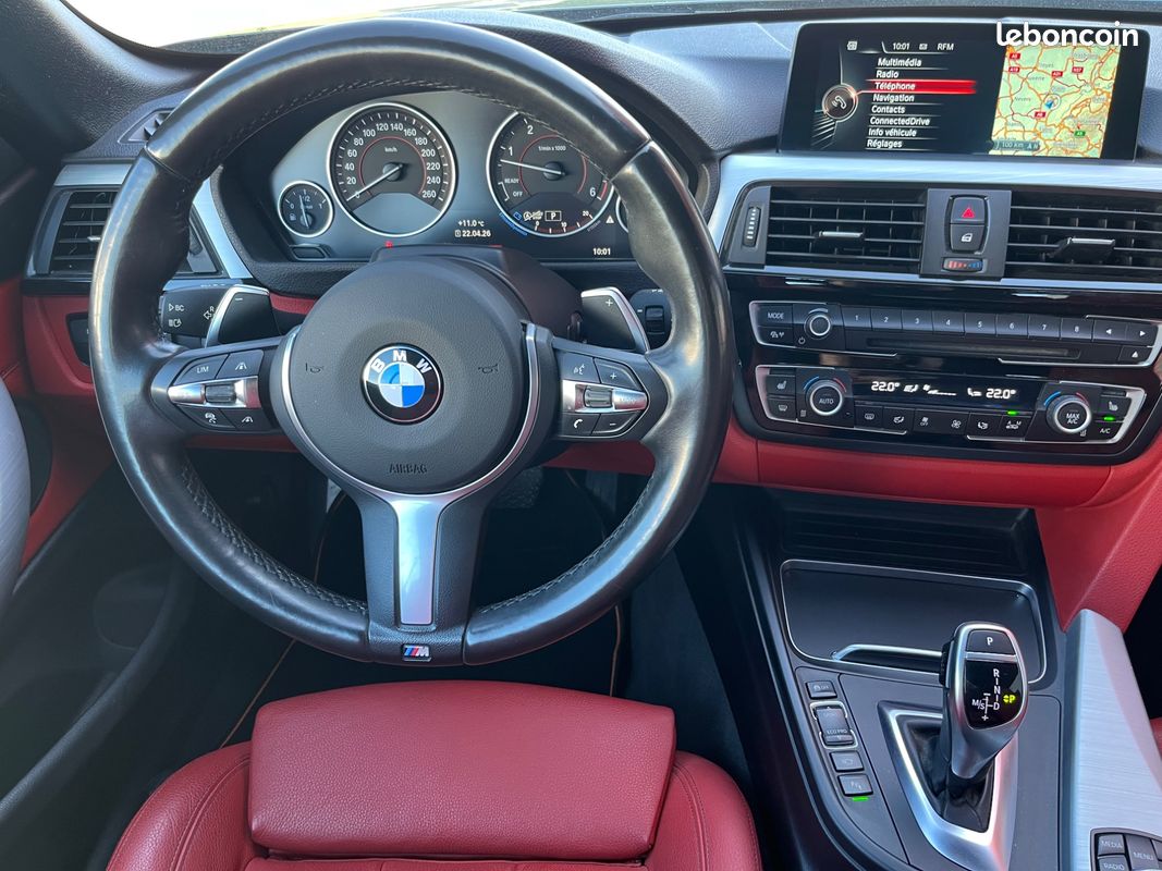 BMW SERIE 4 CABRIOLET 3.0 435 D 315 M-SPORT XDRIVE BVA + affichage tete haute + sieges elec a memoire (image 17)