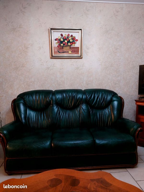 Vends canapé en cuir (image 1)
