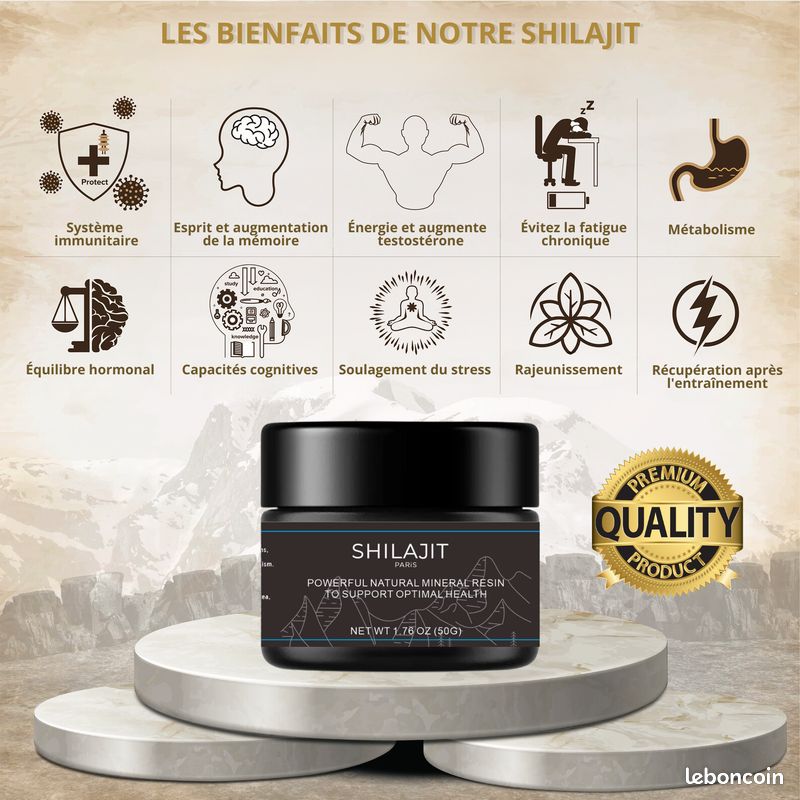 🌿 Découvrez les Bienfaits du Shilajit Pur 🌿 - Sport & Plein air