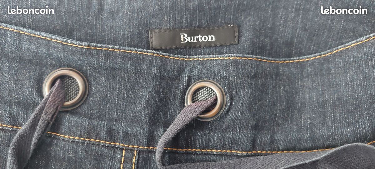 Jupe Burton Bimatière Bicolore - Taille 40, Style évasé En Jean, Très Bon état