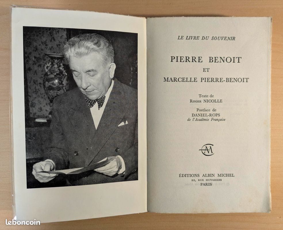Le livre du souvenir Pierre Benoit & Marcelle Pierre-Benoit - Roger Nicolle 1963 (image 1)