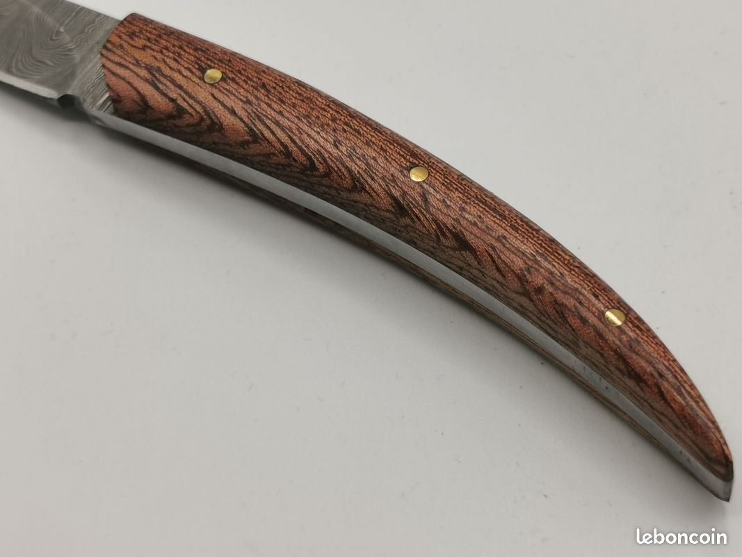 Couteau De Chasse En Acier Damas Artisanal – Le Camarguais – Édition Limitée - Coutellerie Hosteel (image 4)