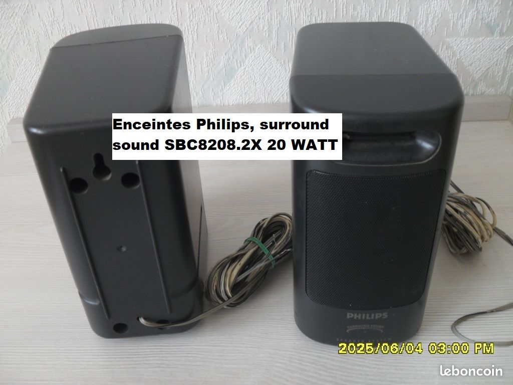 Paire d'enceintes satellites de bar/salon Philips Surround Sound (image 1)